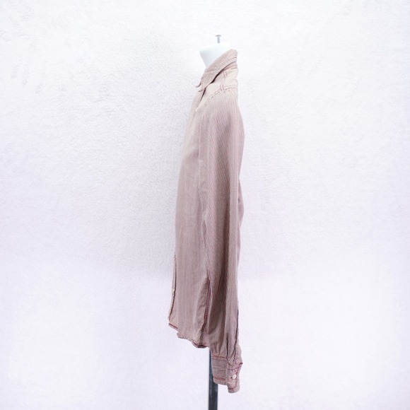 Buffalo David Bitton -Small- Slim Fit Red Striped Button Up Dress Shirt Cotton - Picture 5 of 9